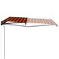 vidaXL Toldo retráctil sensor de viento y LED naranja marrón 500x300cm vidaXL Toldo retráctil sensor de viento y LED naranja marrón 500x300cm