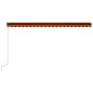 vidaXL Toldo retráctil sensor de viento y LED naranja marrón 500x300cm vidaXL Toldo retráctil sensor de viento y LED naranja marrón 500x300cm
