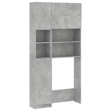  vidaXL Mueble para lavadora madera de ingeniería gris hormigón