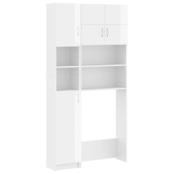   vidaXL Mueble para lavadora madera de ingeniería blanco brillo
