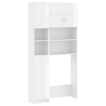   vidaXL Mueble para lavadora madera de ingeniería blanco brillo