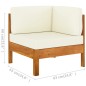 vidaXL Muebles de jardín 7 pzas cojines blanco crema madera de acacia vidaXL Muebles de jardín 7 pzas cojines blanco crema madera de acacia