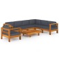 vidaXL Muebles de jardín 10 pzas con cojines gris oscuro madera acacia vidaXL Muebles de jardín 10 pzas con cojines gris oscuro madera acacia