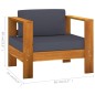vidaXL Muebles de jardín 7 pzas con cojines gris oscuro madera acacia vidaXL Muebles de jardín 7 pzas con cojines gris oscuro madera acacia