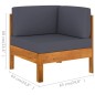 vidaXL Muebles de jardín 7 pzas con cojines gris oscuro madera acacia vidaXL Muebles de jardín 7 pzas con cojines gris oscuro madera acacia