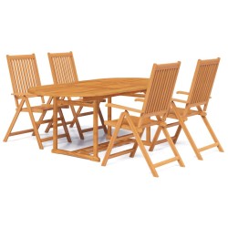 vidaXL Juego de comedor de jardín 5 piezas madera maciza de acacia