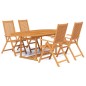 vidaXL Juego de comedor de jardín 5 piezas madera maciza de acacia vidaXL Juego de comedor de jardín 5 piezas madera maciza de acacia