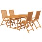 vidaXL Juego de comedor de jardín 5 piezas madera maciza de acacia vidaXL Juego de comedor de jardín 5 piezas madera maciza de acacia