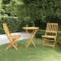 vidaXL Comedor de jardín plegable 3 piezas madera maciza de acacia vidaXL Comedor de jardín plegable 3 piezas madera maciza de acacia