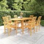 vidaXL Conjunto de comedor de jardín 7 piezas madera maciza de teca vidaXL Conjunto de comedor de jardín 7 piezas madera maciza de teca