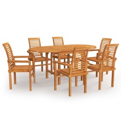 vidaXL Conjunto de comedor de jardín 7 piezas madera maciza de teca