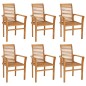 vidaXL Conjunto de comedor de jardín 7 piezas madera maciza de teca vidaXL Conjunto de comedor de jardín 7 piezas madera maciza de teca