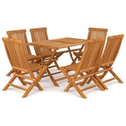 vidaXL Conjunto de comedor de jardín 7 piezas madera maciza de teca