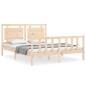 vidaXL Estructura de cama de matrimonio con cabecero madera maciza vidaXL Estructura de cama de matrimonio con cabecero madera maciza