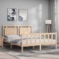 vidaXL Estructura de cama de matrimonio con cabecero madera maciza vidaXL Estructura de cama de matrimonio con cabecero madera maciza