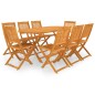 vidaXL Set comedor de jardín plegable 9 piezas madera maciza de acacia vidaXL Set comedor de jardín plegable 9 piezas madera maciza de acacia