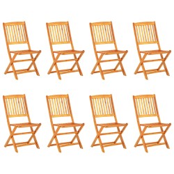 vidaXL Set comedor de jardín plegable 9 piezas madera maciza de acacia