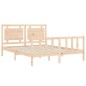 vidaXL Estructura de cama de matrimonio con cabecero madera maciza vidaXL Estructura de cama de matrimonio con cabecero madera maciza