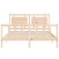 vidaXL Estructura de cama de matrimonio con cabecero madera maciza vidaXL Estructura de cama de matrimonio con cabecero madera maciza