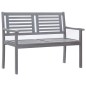 vidaXL Banco de jardín 2 plazas madera eucalipto gris y cojín 120 cm vidaXL Banco de jardín 2 plazas madera eucalipto gris y cojín 120 cm