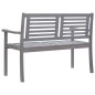 vidaXL Banco de jardín 2 plazas madera eucalipto gris y cojín 120 cm vidaXL Banco de jardín 2 plazas madera eucalipto gris y cojín 120 cm