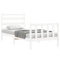 vidaXL Estructura de cama con cabecero madera maciza blanco 90x200 cm