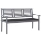 vidaXL Banco de jardín 3 plazas madera eucalipto gris y cojín 150 cm vidaXL Banco de jardín 3 plazas madera eucalipto gris y cojín 150 cm