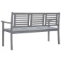 vidaXL Banco de jardín 3 plazas madera eucalipto gris y cojín 150 cm vidaXL Banco de jardín 3 plazas madera eucalipto gris y cojín 150 cm