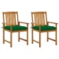 vidaXL Sillas de jardín con cojines 2 unidades madera maciza de acacia vidaXL Sillas de jardín con cojines 2 unidades madera maciza de acacia