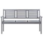 vidaXL Banco de jardín 3 plazas madera eucalipto gris y cojín 150 cm vidaXL Banco de jardín 3 plazas madera eucalipto gris y cojín 150 cm