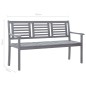 vidaXL Banco de jardín 3 plazas madera eucalipto gris y cojín 150 cm vidaXL Banco de jardín 3 plazas madera eucalipto gris y cojín 150 cm