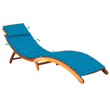 vidaXL Tumbona de jardín con cojín madera maciza de acacia 