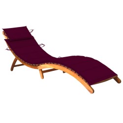 vidaXL Tumbona de jardín con cojín madera maciza de acacia 