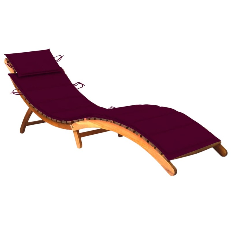 vidaXL Tumbona de jardín con cojín madera maciza de acacia 