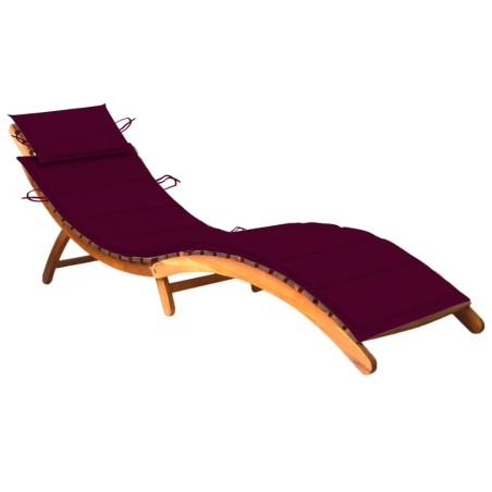 vidaXL Tumbona de jardín con cojín madera maciza de acacia 