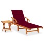 vidaXL Tumbona de jardín con mesa y cojín madera maciza de acacia vidaXL Tumbona de jardín con mesa y cojín madera maciza de acacia