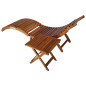 vidaXL Tumbona de jardín con mesa y cojín madera maciza de acacia vidaXL Tumbona de jardín con mesa y cojín madera maciza de acacia