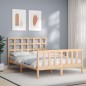 vidaXL Estructura de cama con cabecero madera maciza 140x190 cm vidaXL Estructura de cama con cabecero madera maciza 140x190 cm