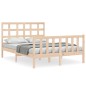 vidaXL Estructura de cama con cabecero madera maciza 140x190 cm vidaXL Estructura de cama con cabecero madera maciza 140x190 cm