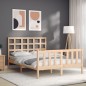 vidaXL Estructura de cama con cabecero madera maciza 140x190 cm vidaXL Estructura de cama con cabecero madera maciza 140x190 cm