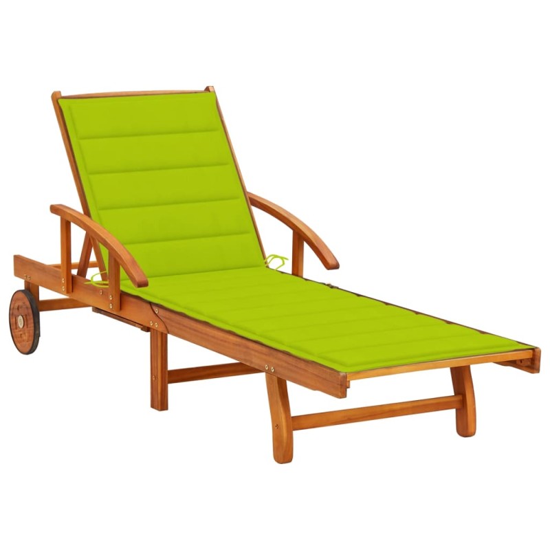 vidaXL Tumbona de jardín con cojín madera maciza de acacia vidaXL Tumbona de jardín con cojín madera maciza de acacia