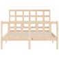 vidaXL Estructura de cama con cabecero madera maciza 140x190 cm vidaXL Estructura de cama con cabecero madera maciza 140x190 cm