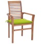 vidaXL Sillas de comedor 2 uds madera teca con cojines verde brillante vidaXL Sillas de comedor 2 uds madera teca con cojines verde brillante