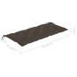 vidaXL Banco de jardín madera maciza teca con cojín gris taupe 120 cm vidaXL Banco de jardín madera maciza teca con cojín gris taupe 120 cm