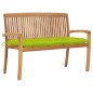 vidaXL Banco de jardín apilable y cojín madera maciza de teca 128,5 cm vidaXL Banco de jardín apilable y cojín madera maciza de teca 128,5 cm