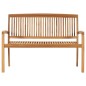 vidaXL Banco de jardín apilable y cojín madera maciza de teca 128,5 cm vidaXL Banco de jardín apilable y cojín madera maciza de teca 128,5 cm