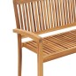 vidaXL Banco de jardín apilable y cojín madera maciza de teca 128,5 cm vidaXL Banco de jardín apilable y cojín madera maciza de teca 128,5 cm