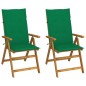 vidaXL Sillas de jardín reclinables 2 uds madera maciza acacia cojines vidaXL Sillas de jardín reclinables 2 uds madera maciza acacia cojines