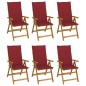 vidaXL Sillas de jardín plegables 6 uds y cojines madera maciza acacia vidaXL Sillas de jardín plegables 6 uds y cojines madera maciza acacia