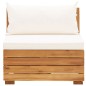 vidaXL Muebles de jardín 6 pzas y cojines madera acacia blanco crema 